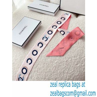 Chanel Silk Twill Slim Bandeau Scarf 6x120cm 01 2023