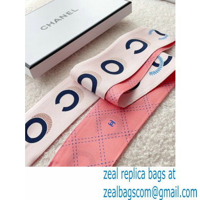 Chanel Silk Twill Slim Bandeau Scarf 6x120cm 01 2023