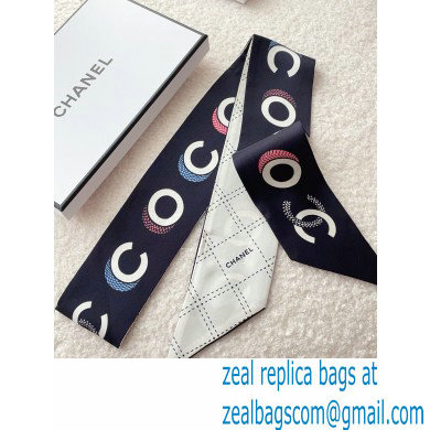 Chanel Silk Twill Slim Bandeau Scarf 6x120cm 02 2023