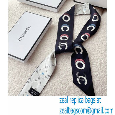 Chanel Silk Twill Slim Bandeau Scarf 6x120cm 02 2023