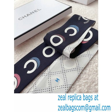 Chanel Silk Twill Slim Bandeau Scarf 6x120cm 02 2023