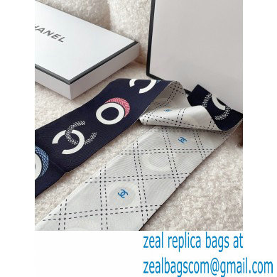 Chanel Silk Twill Slim Bandeau Scarf 6x120cm 02 2023
