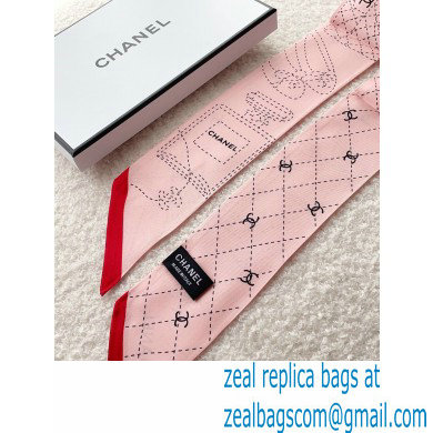 Chanel Silk Twill Slim Bandeau Scarf 6x120cm 04 2023