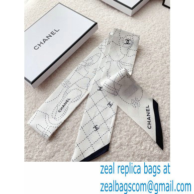 Chanel Silk Twill Slim Bandeau Scarf 6x120cm 05 2023