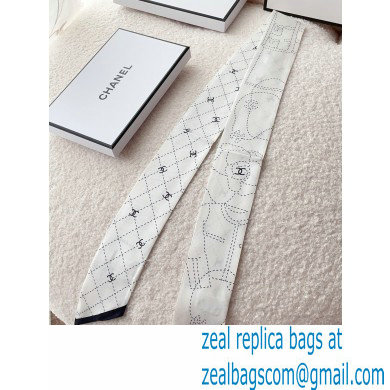 Chanel Silk Twill Slim Bandeau Scarf 6x120cm 05 2023