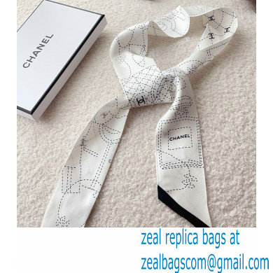 Chanel Silk Twill Slim Bandeau Scarf 6x120cm 05 2023