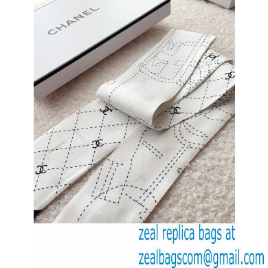 Chanel Silk Twill Slim Bandeau Scarf 6x120cm 05 2023