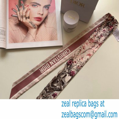 Dior BURGUNDY Multicolor Silk Twill Jardin Magique Mitzah Scarf 2023 - Click Image to Close