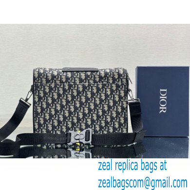 Dior Beige and Black Oblique Jacquard Lingot Messenger Bag 2023