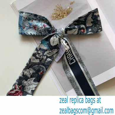 Dior Blue Multicolor Silk Twill Jardin Magique Mitzah Scarf 2023 - Click Image to Close