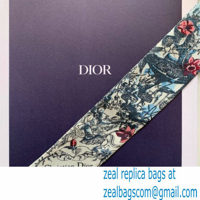 Dior Blue Multicolor Silk Twill Jardin Magique Mitzah Scarf 2023 - Click Image to Close