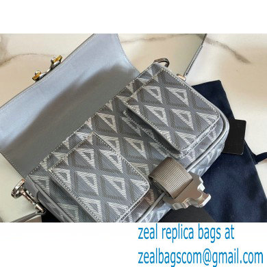 Dior Gray CD Diamond Canvas and Smooth Calfskin Hit The Road Bag with Strap 2023