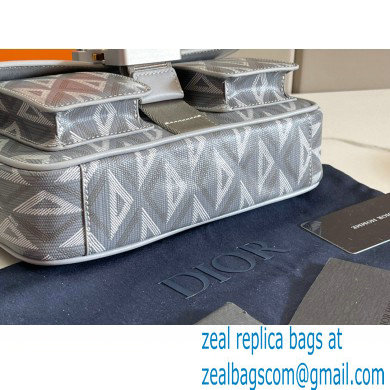 Dior Gray CD Diamond Canvas and Smooth Calfskin Hit The Road Bag with Strap 2023