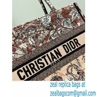 Dior Medium Book Tote Bag in Powder Pink Dior Jardin Magique Embroidery 2023 - Click Image to Close