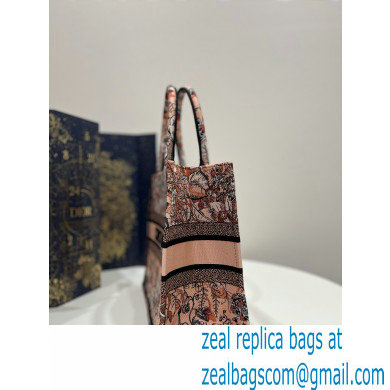 Dior Medium Book Tote Bag in Powder Pink Dior Jardin Magique Embroidery 2023