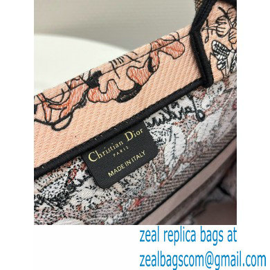 Dior Medium Book Tote Bag in Powder Pink Dior Jardin Magique Embroidery 2023 - Click Image to Close