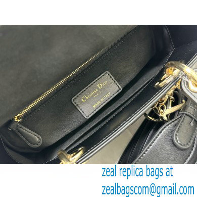 Dior Small Lady Dior Bag in black Quilted-Effect Lambskin with Ornamental Motif 2023