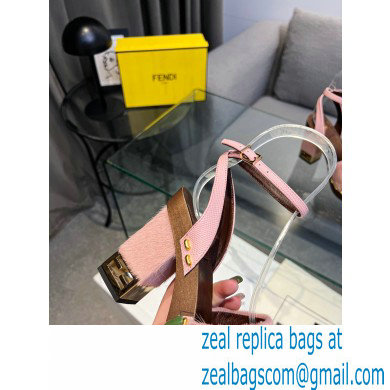 Fendi Baguette Show high-heeled clogs pony hair Pink 2023 - Click Image to Close