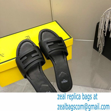 Fendi Baguette leather slides Black 2023