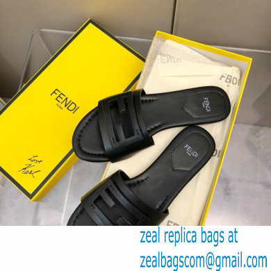 Fendi Baguette leather slides Black 2023