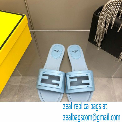 Fendi Baguette leather slides Blue 2023