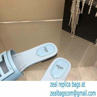 Fendi Baguette leather slides Blue 2023