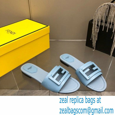 Fendi Baguette leather slides Blue 2023