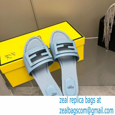 Fendi Baguette leather slides Blue 2023