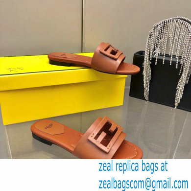 Fendi Baguette leather slides Brown 2023