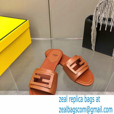 Fendi Baguette leather slides Brown 2023