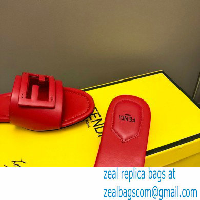 Fendi Baguette leather slides Red 2023