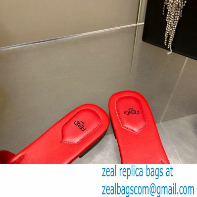 Fendi Baguette leather slides Red 2023 - Click Image to Close