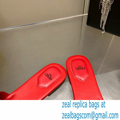 Fendi Baguette leather slides Red 2023