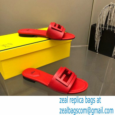 Fendi Baguette leather slides Red 2023 - Click Image to Close