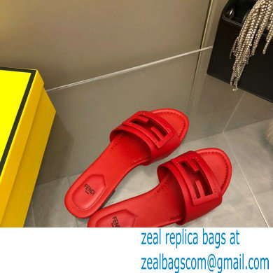 Fendi Baguette leather slides Red 2023