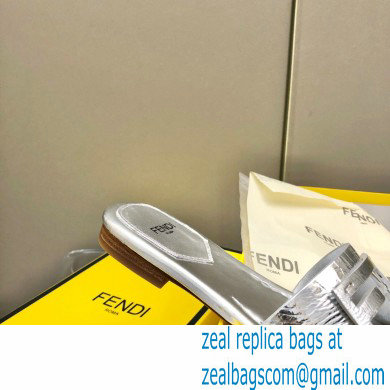Fendi Baguette leather slides Silver 2023 - Click Image to Close
