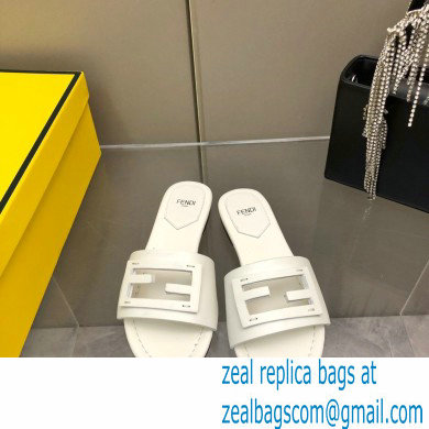 Fendi Baguette leather slides White 2023