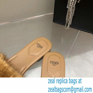 Fendi Baguette mink slides Brown 2023 - Click Image to Close