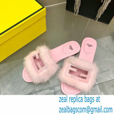 Fendi Baguette mink slides Pink 2023
