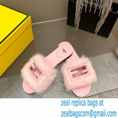 Fendi Baguette mink slides Pink 2023 - Click Image to Close