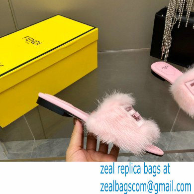 Fendi Baguette mink slides Pink 2023 - Click Image to Close