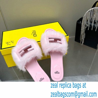 Fendi Baguette mink slides Pink 2023