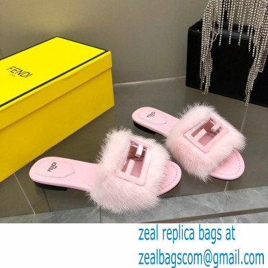 Fendi Baguette mink slides Pink 2023 - Click Image to Close