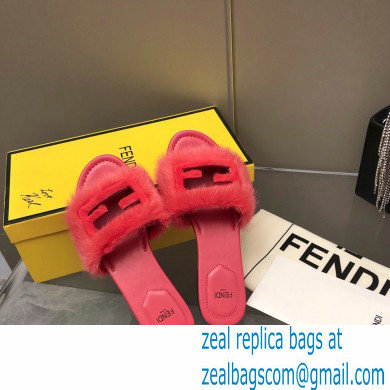 Fendi Baguette mink slides Red 2023 - Click Image to Close