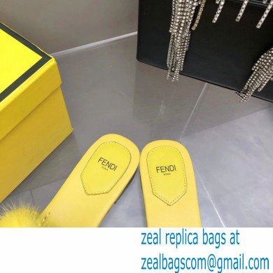 Fendi Baguette mink slides Yellow 2023