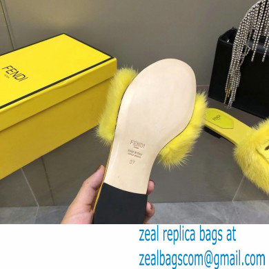 Fendi Baguette mink slides Yellow 2023