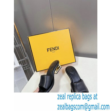 Fendi Baguette nappa leather slides Black 2023 - Click Image to Close