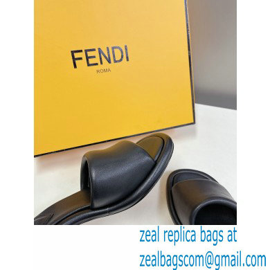 Fendi Baguette nappa leather slides Black 2023 - Click Image to Close