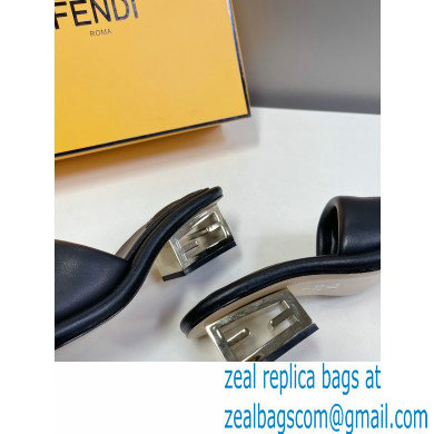 Fendi Baguette nappa leather slides Black 2023 - Click Image to Close