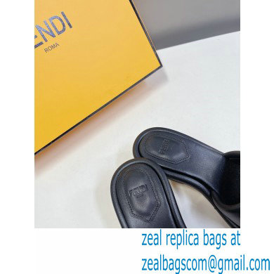 Fendi Baguette nappa leather slides Black 2023 - Click Image to Close